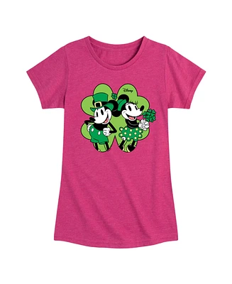 Disney Big Girls Minnie Mickey St Patrick's Day Graphic Short Sleeve T-Shirt