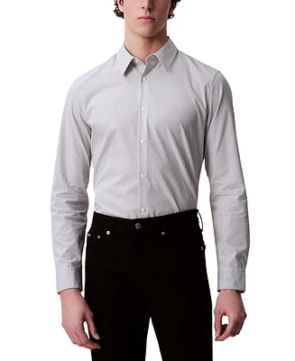 Calvin Klein Men's Stretch Striped Slim-Fit Dress Shirt