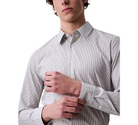 Calvin Klein Men's Stretch Striped Slim-Fit Dress Shirt