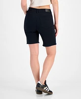 Dollhouse Juniors' High-Rise Frayed Bermuda Shorts