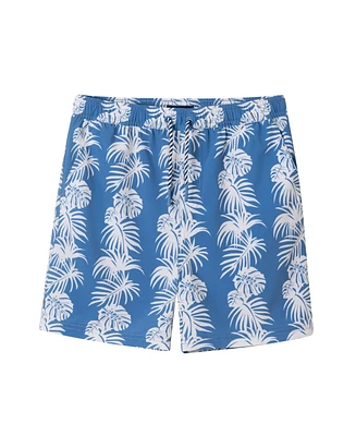 Toddler/Child Boys Faded Steel Palm Leaf Print Swim Trunk