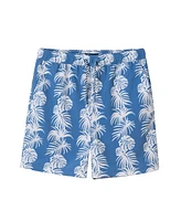 Toddler/Child Boys Faded Steel Palm Leaf Print Swim Trunk