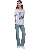 Karl Lagerfeld Paris Women's Embellished Scene Graphic T-Shirt