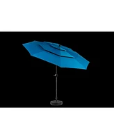 10ft 3-Tier Auto-Tilt Patio Umbrella (Dark Blue)