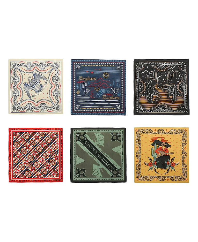 Bioworld Lightweight Americana 22"x22" 6-Pack Bandana Set