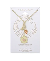 Unwritten Cubic Zirconia Rose Quartz Stone Heart Charm Y-Necklace