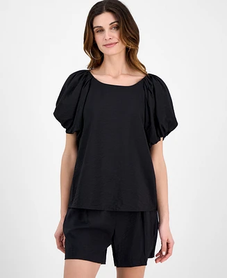 Anne Klein Women's Pleated Bubble-Sleeve Blouse