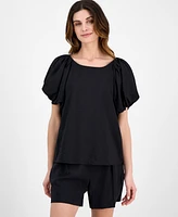 Anne Klein Women's Pleated Bubble-Sleeve Blouse