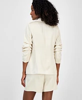 Anne Klein Women's Open-Front Scrunch-Sleeve Blazer