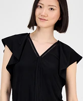 Anne Klein Women's Flutter-Sleeve Top