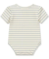 Disney Baby Boys 3-Pc. Stitch Stripe Bodysuit, Pants & Hat Set
