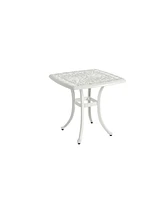 Cast Aluminum 3-Piece Bistro Set: 2 Chairs & Table w/ Cushions