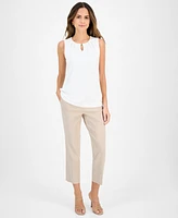 Kasper Women's Hardware-Detail Keyhole Top, Regular & Petite
