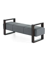 Sleek and Stylish Long - shaped Ottoman, Gray