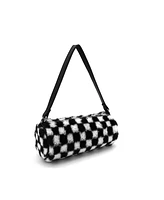 Like Dreams Jordan Checkered Faux Fur Small Shoulder Bag