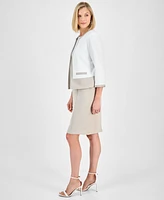 Kasper Women's Colorblocked Open-Front Jacket
