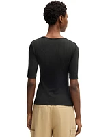 Boss by Hugo Women's Ribbed Scoop Neck T-Shirt