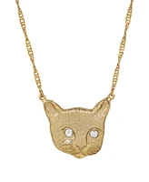 2028 Crystal Cat Face Necklace