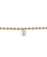 Laundry by Shelli Segal Gold Tone Ball Chain Toggle Necklace with Pearl Drop Pendant