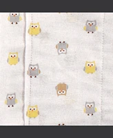 Luvable Friends Unisex Baby Cotton Flannel Burp Cloths and Receiving Blankets, 8-Piece, Owl, One Size
