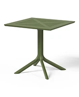 31.5" Square Plastic Outdoor Patio Dining Table for 4