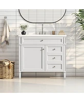 Modern Bathroom Vanity with Top Sink and Storage