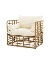 Boho Rattan Accent Chair with Cushions (Set of 2)