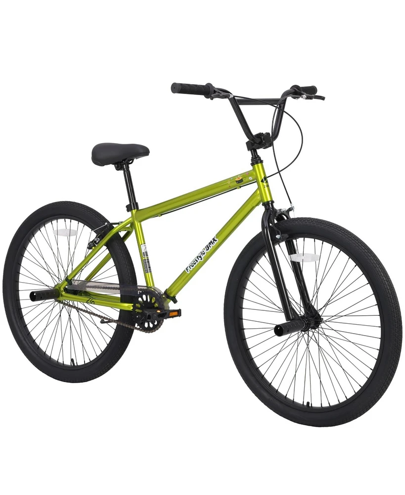 Freestyle Kids Bike Double Disc Brakes 26 Inch Single Speed Children's Bicycle for Boys Girls Age 12+ Years