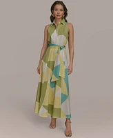 Donna Karan New York Women's Printed Sleeveless Shirtdress
