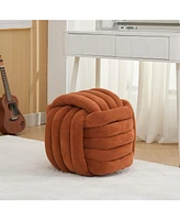 Ottoman Vanity Stool: Knotted Chenille Fabric, Modern, Stylish