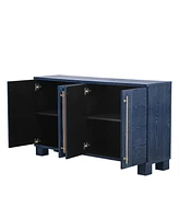 Antique Navy Wood Sideboard with Adjustable Shelves