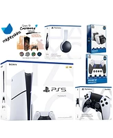 Sony Playstation 5 Slim Disc Bundle with Pulse Headset, Extra Edge Controller, Fps Grip Kit