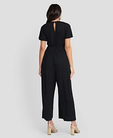 Seraphine Women's Maternity Flutter-Sleeve Wide-Leg Jumpsuit