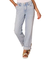 Democracy Women's "Ab" Solution High-Rise Rolled-Cuff Boyfriend Jeans