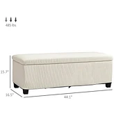 Homcom 44" Storage Ottoman Bench with Lid, Leg, Foot Rest,