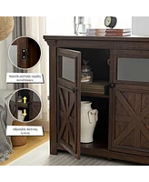 Espresso Coffee Bar & Storage Cabinet with Barn Door