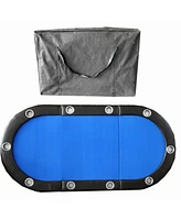 Folding Poker Table Top for 10 Players Tri-Fold Texas Holdem Blackjack Casino Game Tabletop