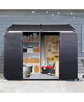 8x6 Resin Outdoor Storage Shed with Lockable Door and Windows