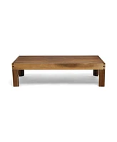 Exotic Acacia Wood Sectional Sofa Set with Water-Resistant Cushions for Outdoor Comfort