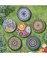 Patio Side Table,Colorful+Black