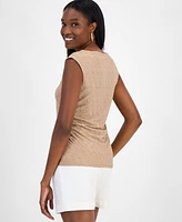 Bar Iii Women's Sleeveless Honeycomb Top, Exclusively at Macy's