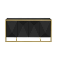 Mahogany Veneer Modern Sideboard with Unique Metal Legs,Suitable for Study,Entryway, Hallway, Living Room