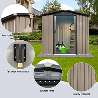 Outdoor storage sheds 4FTx6FT Apex roof brown with Sliding Doors