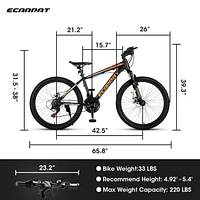 21-Speed Aluminum Mountain Bike: Lightweight, Durable