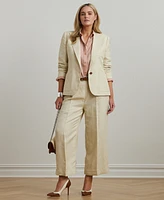 Lauren Ralph Lauren Plus Size Linen-Blend Twill Wide-Leg Pants