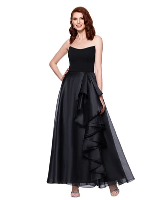 Betsy & Adam Women's Ruffled Strapless Ball Gown