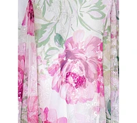 Betsy & Adam Women's Sequin Floral Print Sleeveless Gown