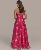 Donna Karan New York Women's Printed Strapless Ball Gown