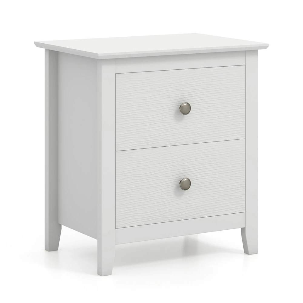 Modern Nightstand with 2 Drawers for Small Spaces
