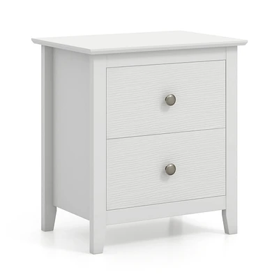 Modern Nightstand with 2 Drawers for Small Spaces